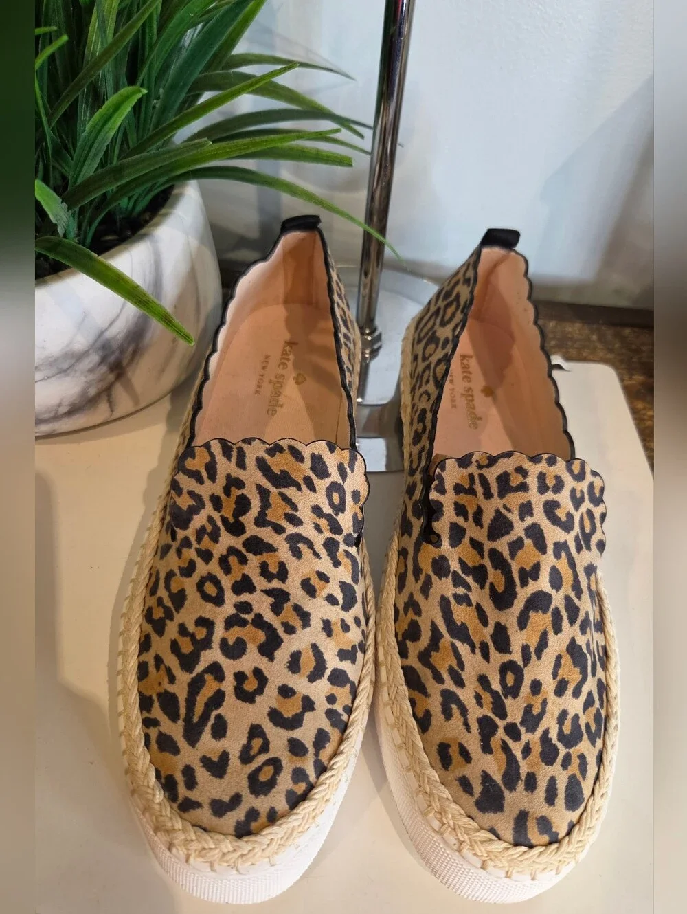 Kate Spade Leopard Espadrille Slip-Ons